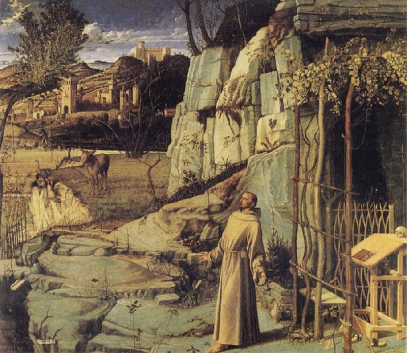 BELLINI, Giovanni St Francis in the Wilderness oil painting image